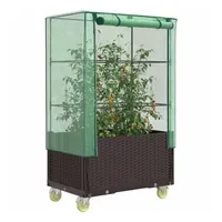 VidaXL Hochbeet mit Aufsatz und Rollen 80 x 50