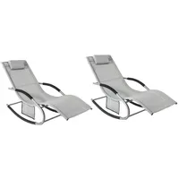 SoBuy Sonnenliege 150 x 63 x 83 cm Hellgrau