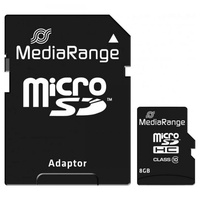 MediaRange microSDHC 8GB Class 10 + SD-Adapter