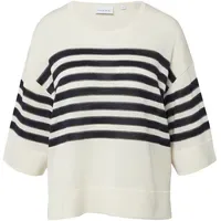 Comma, Gestreifter Feinstrickpullover creme/schwarz L