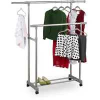 Relaxdays Kleiderständer 95-165 x 94-160 x 0 grau/schwarz/silber