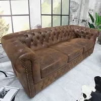 Riess-Ambiente 3er Sofa Chesterfield - 205cm antik braun mit