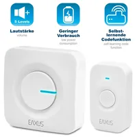 EAXUS Funk-Türklingel mit LED-Signal – 200 m Reichweite, 5