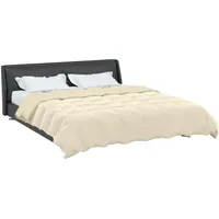VidaXL Sommerdecke Gepolstert Creme 200 x 220 cm Mikrofaser
