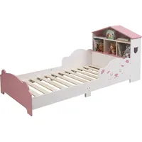 Relaxdays Kinderbett mit Regal in Hausform 70 x 140