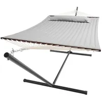 Juskys Hängematte Cata mit Gestell und Kissen - Doppelhängematte