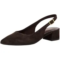 TAMARIS Damen Sling Pump mit Blockabsatz Leder, braun, 38