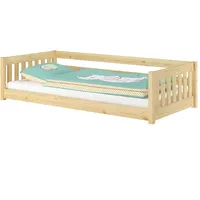 Erst-Holz Niedriges Kinderbett Bodenbett 90x200 Kiefer massiv Zubehör wählbar