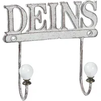 Ambiente Haus Garderobenhaken Deins Haken aus Gusseisen Braun/Grau/Weiß
