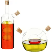 Relaxdays Essig-Öl-Flasche 2 in 1 2er Set Braun/Transparent