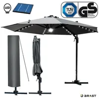 Brast Alu Ampelschirm Ø 300 cm grau inkl. LEDs