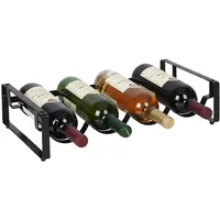 Relaxdays Weinregal 40 x 9,5 x 20 cm Schwarz