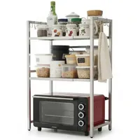 DanDiBo Ambiente Küchenregal Verstellbar 40-64 cm Silber