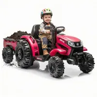 Hecht Kinder Traktor Elektro mit Anhänger Rot 50435