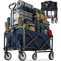 Relaxdays Bollerwagen faltbar blau/schwarz/weiß