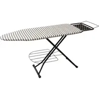Relaxdays Bügelbrett für Dampfbügeleisen, 110x33 cm, höhenverstellbar, klappbar, Ablage,