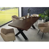 Massivmoebel24 Baumtisch 200 x 77 x 100 cm braun