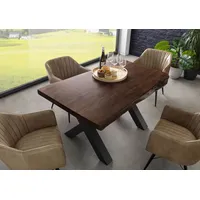Massivmoebel24 Baumtisch 160 x 77 x 90 cm braun