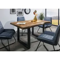 Massivmoebel24 Baumtisch 140 x 77 x 90 cm braun