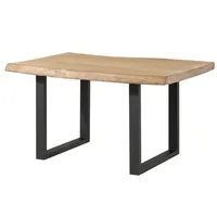 Massivmoebel24 Baumkantentisch 140 x 77 x 90 cm beige