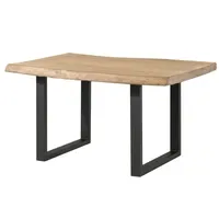 MASSIVMOEBEL24.DE Baumkantentisch 140 x 77 x 90 cm beige