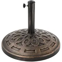 Relaxdays Schirmständer 14 kg Kunststoff Gold/Schwarz