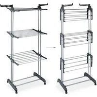 Relaxdays Wäscheständer Turm rollbar 0 m grau/silber