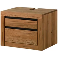 MASSIVMOEBEL24.DE Waschbeckenunterschrank Wildeiche / Zerreiche 70x50x52 natur geölt MONTREUX