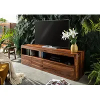 Massivmoebel24 Toronto TV-Lowboard 190x50x60 cm Dunkelbraun Holz