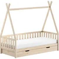 Vipack Massivholzbett VIPACK "mit Tipi Dach, seitlich und hinten