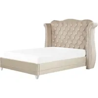 Beliani Bett mit Lattenrost Samtstoff Ayette 160 x 200