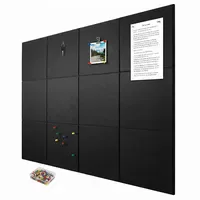 Relaxdays Filzpinnwand Quadrat 30x30x0,9 cm Schwarz 12 St.