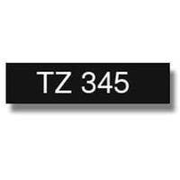 Brother TZ-345 18mm weiß auf schwarz