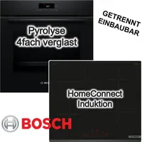 Bosch Herdset 3D-Heißluft Pyrolyse + Induktionskochfeld