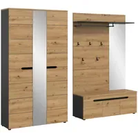 Xonox.home Canu Garderobenschrank 240x190x37 cm Grau