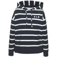 ELBSAND Kapuzensweatshirt gestreift Marine/Weiß 42