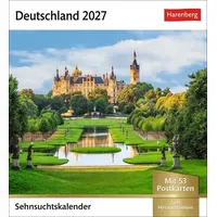 Harenberg Deutschland Sehnsuchtskalender 2027 - Wochenkalender mit 53 Postkarten