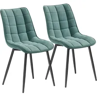 Woltu Esszimmerstuhl Samt blau 2er Set