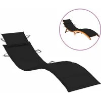 VidaXL Sonnenliegen-Auflage 186 x 58 x 4 cm Schwarz