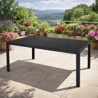 Mojawo Gartentisch 180 x 90 x 74 cm Anthrazit/Schwarz