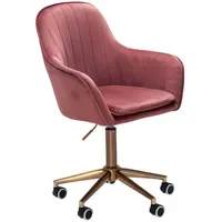 FineBuy Schreibtischstuhl Samt Rosa