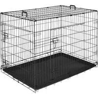 Tectake Hundekäfig-Gitterbox klappbar Schwarz