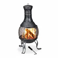 Relaxdays Aztekenofen Ø 89 cm Grau