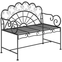 Outsunny Gartenbank 107 x 56 x 92 cm Schwarz