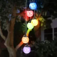 Hi RGB LED Solar Windspiel Hänge Leuchte Glas, Metall