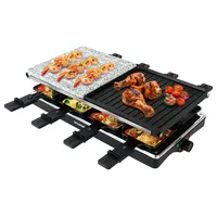 EasyMaxx Raclette Grill 1400W 8 Personen Schwarz/Grau
