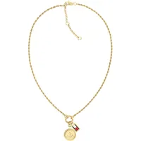 Tommy Hilfiger Kette mit Anhänger CHARMS Blau/Gelb/Gold/Rot Edelstahl