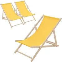 ECD Germany Liegestuhl 3er Set klappbar 57,5 x 83