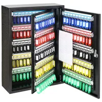 HMF Schlüsselschrank groß aus Stahl, abschließbarer Schlüsselkasten für Büro,