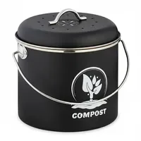 Relaxdays Komposteimer 3,5 l Schwarz